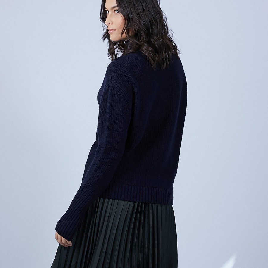 Pull manches extra longues en laine mérinos - Solane
