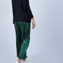 Pantalon en soie Maison Martin Morel 6749 - 21 vert foncé 