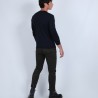 Pull col V en laine mérinos - Badyss 6640 marine - 05 bleu marine