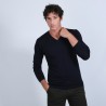 Pull col V en laine mérinos - Badyss 6640 marine - 05 bleu marine