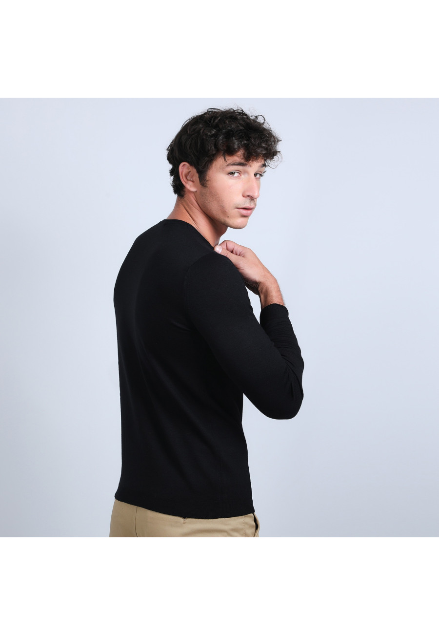 Pull col rond en laine mérinos - Eddie
