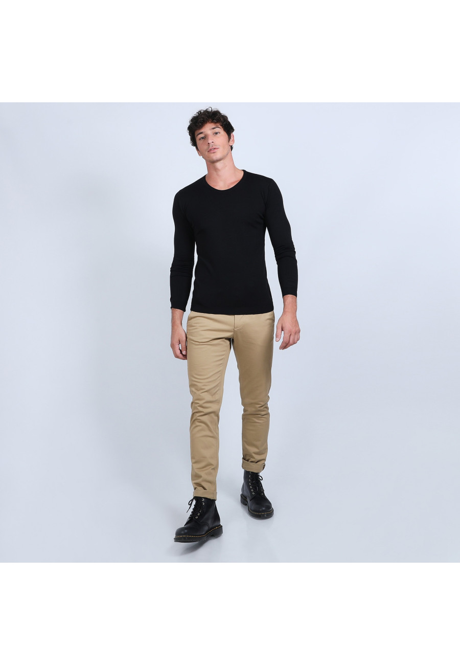 Pull col rond en laine mérinos - Eddie
