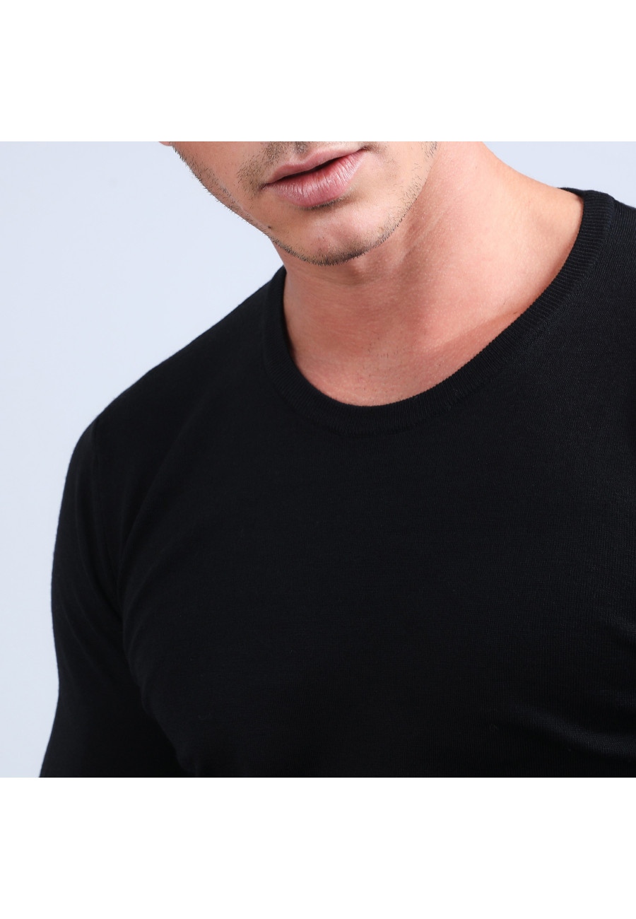 Pull col rond en laine mérinos - Eddie