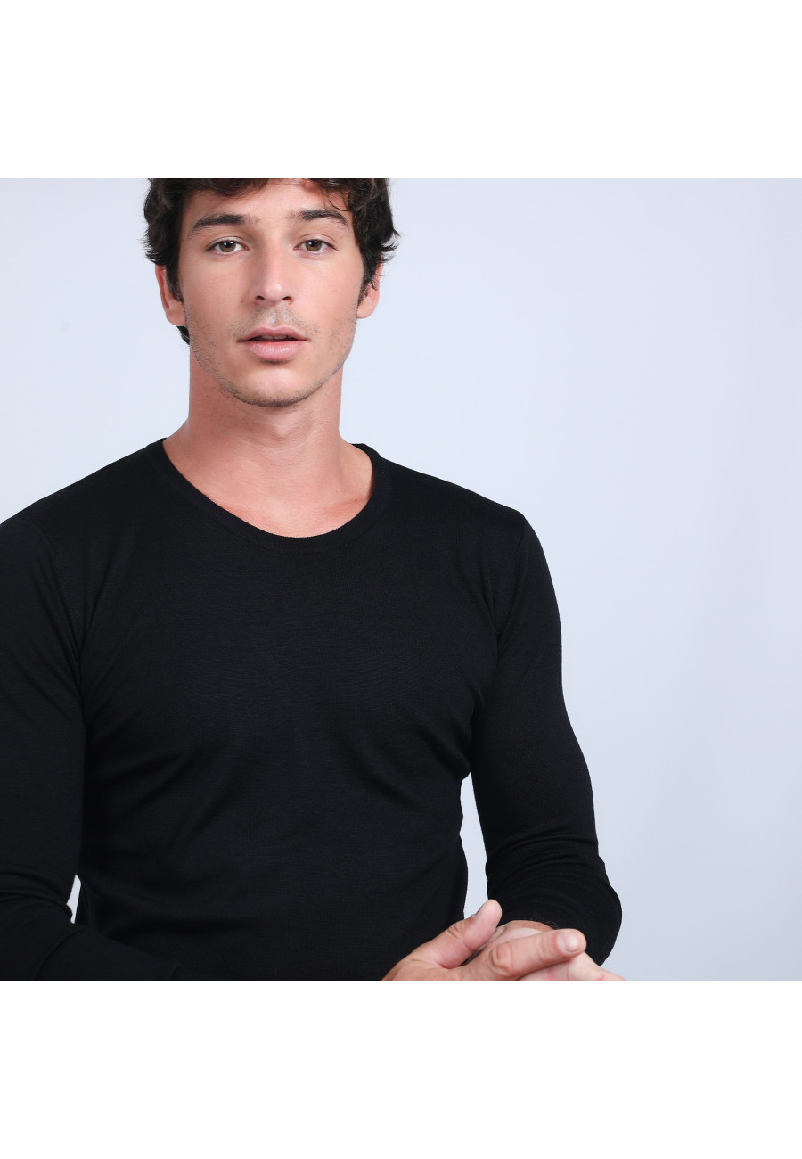 Pull col rond en laine mérinos - Eddie