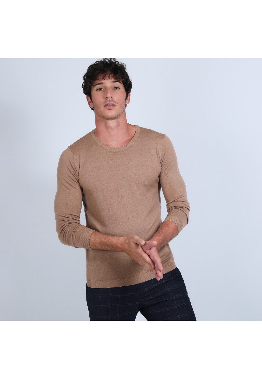Pull col rond en laine mérinos - Eddie