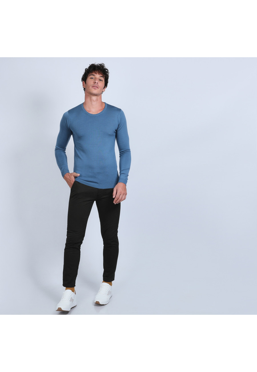 Pull col rond en laine mérinos - Eddie