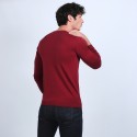 Pull col rond en laine mérinos - Bardem 6681 rouge - 51 bordeaux