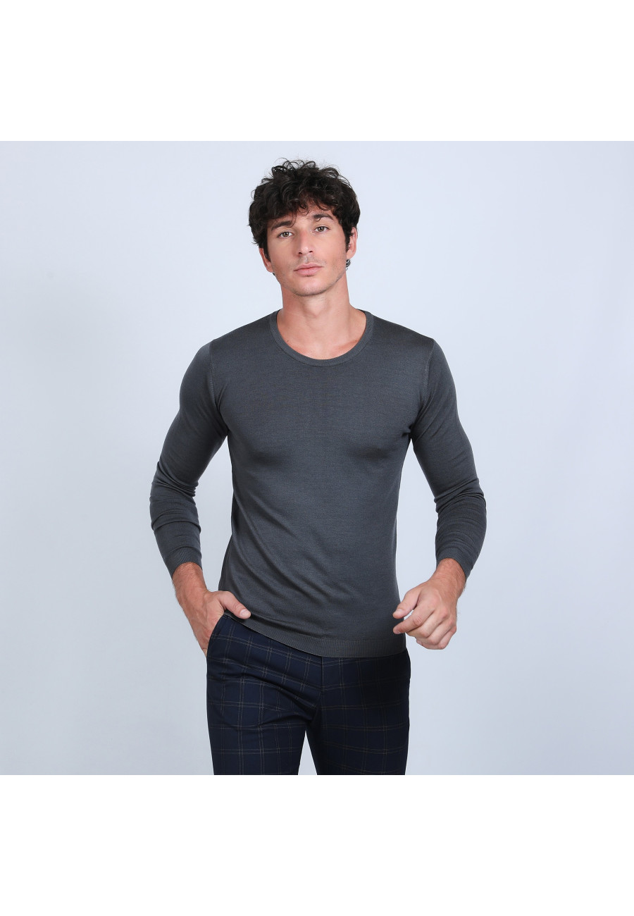 Pull col rond en laine mérinos - Eddie