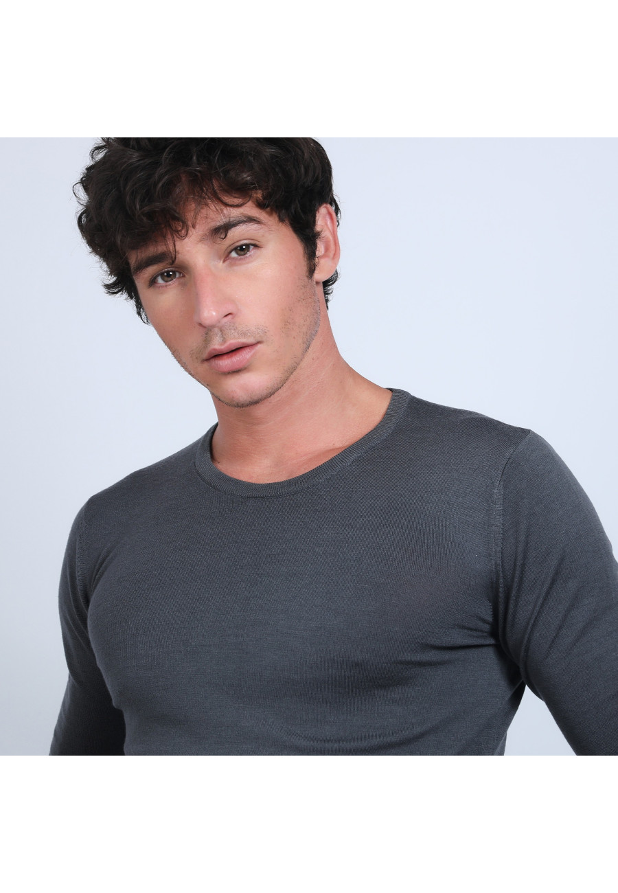 Pull col rond en laine mérinos - Eddie
