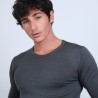Pull col rond en laine mérinos - Bardem 6611 gris anthracite - 10 gris foncé