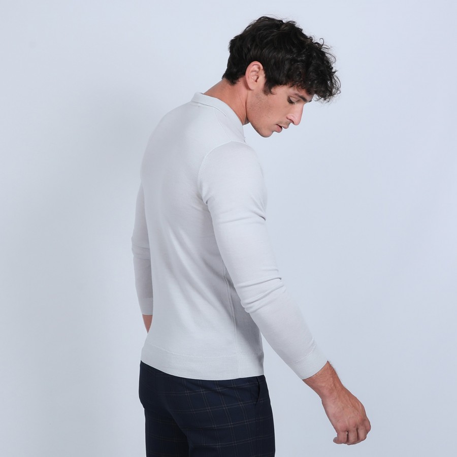 Pull col polo en laine mérinos - Eni