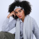 Bandeau cache oreilles en laine & alpaga - Shira 6612 gris clair - 11 Gris clair
