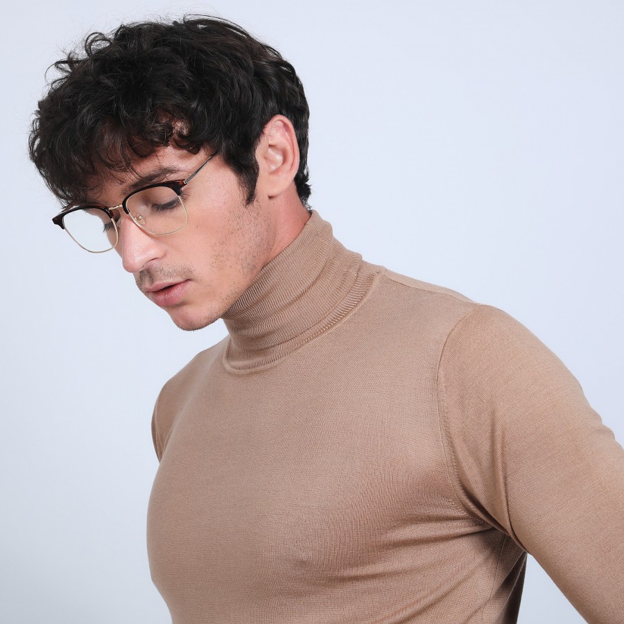 Roll-neck jumper in merino wool - Enzo
