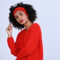 Bandeau cache oreilles en laine & alpaga - Shira 6680 ecarlate - 52 Rouge