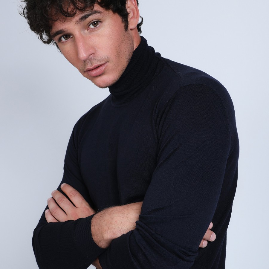 Roll-neck jumper in merino wool - Enzo
