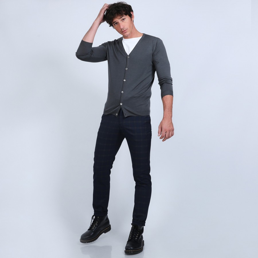 Gilet boutonné en laine mérinos - Etienne
