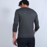 Gilet boutonné en laine mérinos - Brad 6611 gris anthracite - 10 gris foncé