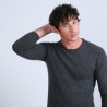 Pull col rond en cachemire - Benoit 6611 gris anthracite - 10 gris foncé