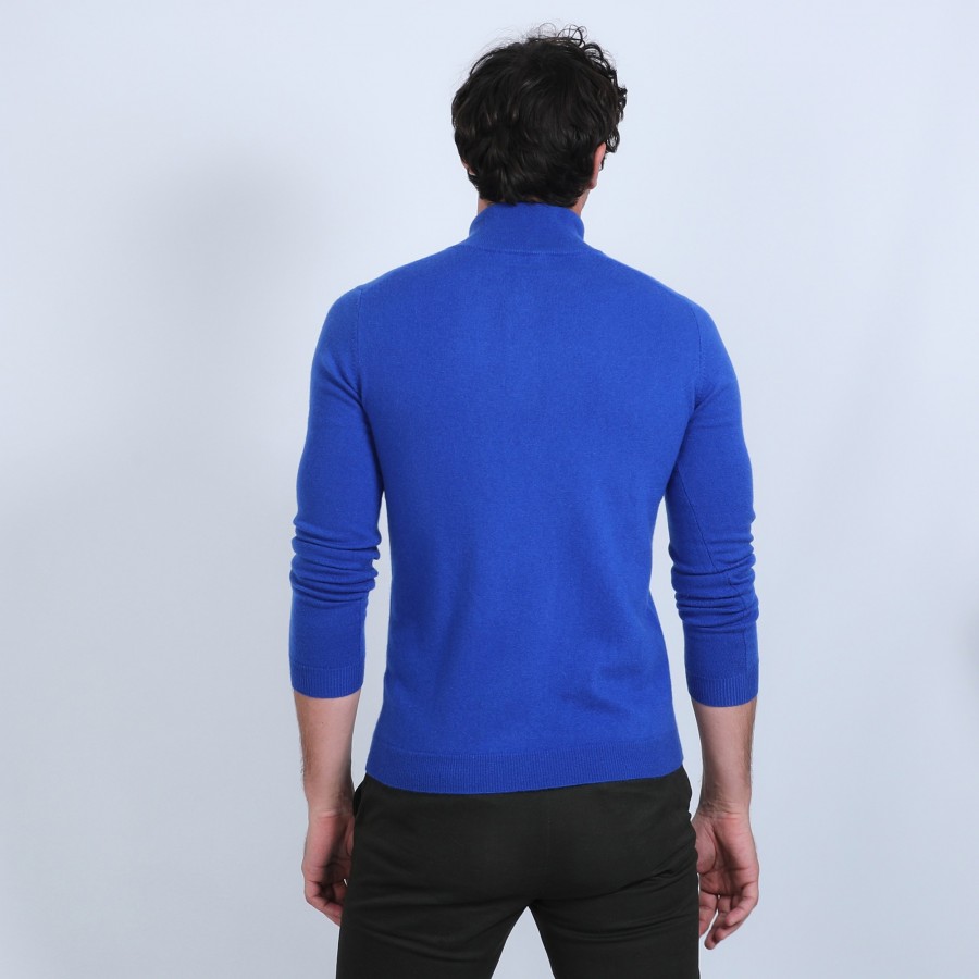 Pull col zippé en cachemire 2 fils - Emile