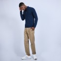 Pull col zippé en cachemire 2 fils - Blaise 6641 crique - 03 bleu foncé