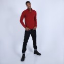 Pull col zippé en cachemire 2 fils - Blaise 6681 rouge - 20 rouge foncé