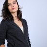 Gilet à capuche en cachemire - Orus 6611 gris anthracite - 10 Gris foncé