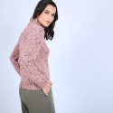 Pull col montant en laine chiné - Papyrus 6736 buvard - 25 Rose moyen