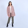 Long gilet en laine chiné - Précieux 6736 buvard - 25 Rose moyen