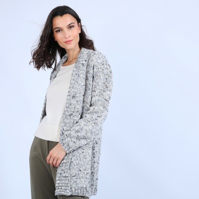 Long marled wool cardigan - Précieux