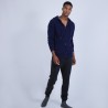 Sweat zippé à capuche cachemire - Owen 6646 indigo - 75 Bleu nuit