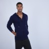 Sweat zippé à capuche cachemire - Owen 6646 indigo - 75 Bleu nuit