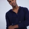 Sweat zippé à capuche cachemire - Owen 6646 indigo - 75 Bleu nuit