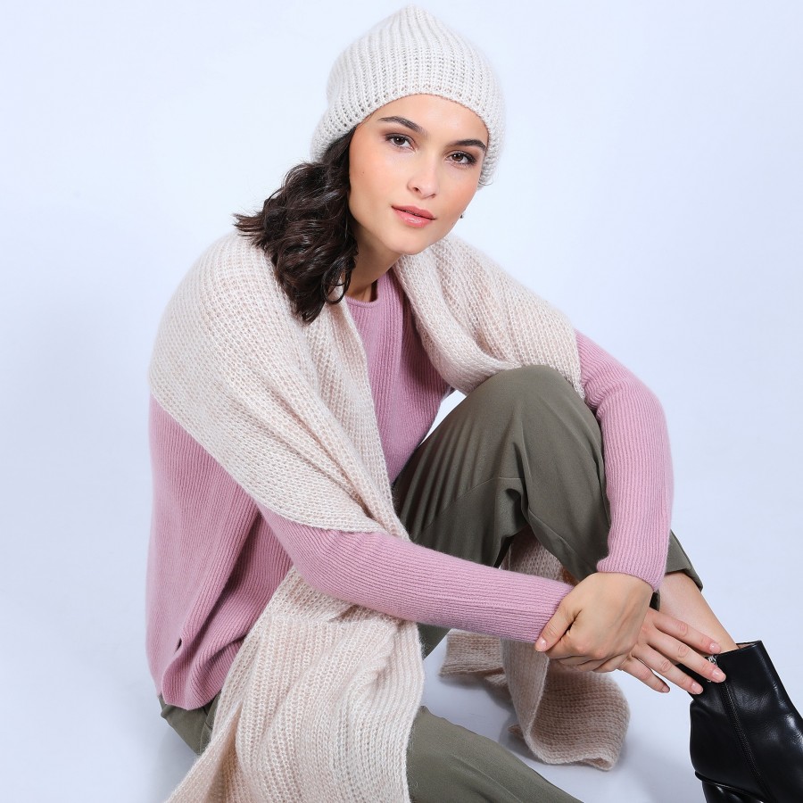 Bonnet en mohair - Summer 6600 blanc - 12 Beige clair