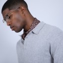 Pull col polo en cachemire - Billy 6612 gris clair - 11 Gris clair