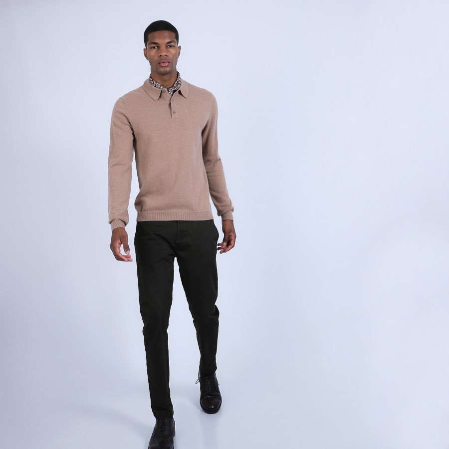 Pull col polo en cachemire - Billy 6630 camel - 88 Camel
