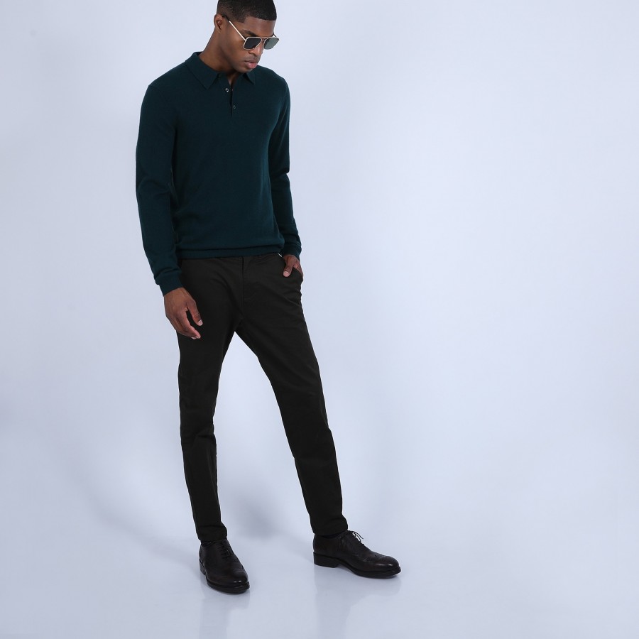 Jumper with polo collar in cashmere - Billy