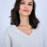 Pull col V en cachemire - Olga 6612 GRIS CLAIR - 11 gris clair