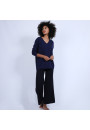 Pull col V en cachemire - Olga 6646 indigo - 75 bleu nuit