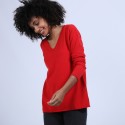 Pull col V en cachemire - Olga 6680 ecarlate - 52 rouge