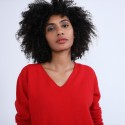 Pull col V en cachemire - Olga 6680 ecarlate - 52 rouge
