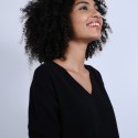 Pull col V en cachemire - Olga 6610 noir - 01 noir