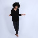 Pull col V en cachemire - Olga 6610 noir - 01 noir