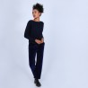Pull col bateau en cachemire - Bal 6640 marine - 05 Bleu marine