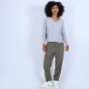 Pull ample avec poche - Balba 6612 gris clair - 11 Gris clair