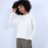 Pull col rond boutons arrière - Becky 6601 ecru - 82 Ecru