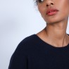 Pull col rond boutons arrière - Becky 6640 marine - 05 Bleu marine