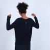 Pull col rond boutons arrière - Becky 6640 marine - 05 Bleu marine