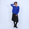 Pull col rond boutons arrière - Becky 6645 bleu dur - 48 Bleu roi