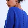 Pull col rond boutons arrière - Becky 6645 bleu dur - 48 Bleu roi