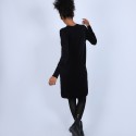 Robe col rond en laine mérinos - Blanche 6610 noir - 01 Noir